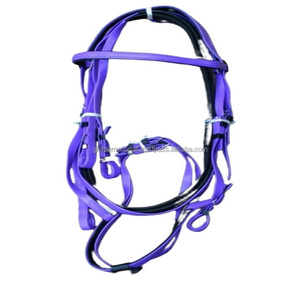 Custom Colors and Sizes Durable Waterproof <strong>PVC</strong> Horse Bridle in Many Colors with Rubber <strong>Reins</strong> <strong>PVC</strong> Bridle Suppliers - Product Image 2