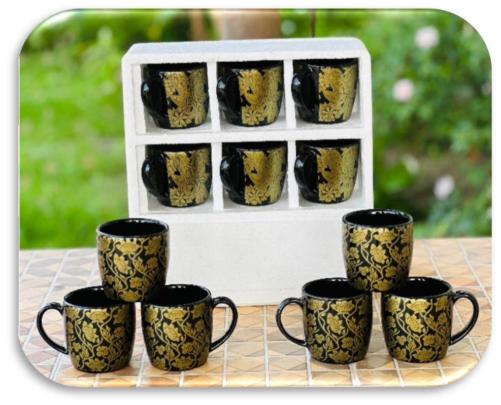 Black With Golden Flower Print