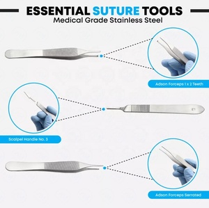 Al Mida Manual Suture Practice <strong>Kit</strong> with Stainless Steel Tools - Product Image 3