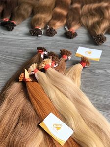 İtalyan Keratin saç i-İpuçları 100% ham vietnamca Remy saç ekleme açık renkte önceden bağlanmış bant saç - Product Image 6