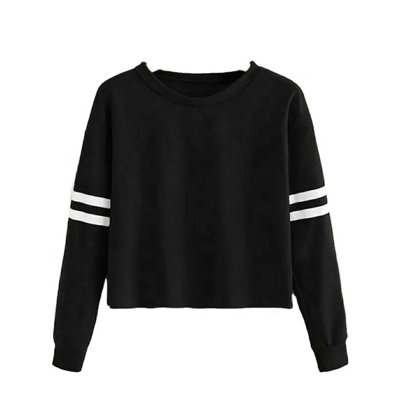 Felpa con cappuccio a maniche lunghe personalizzata all'ingrosso Pullover Plain Women Crop Top felpa con cappuccio sportiva corta con cappuccio stampato con cappuccio a buon mercato