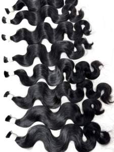 ナチュラルベトナムヘアエクステンションバルク生二重描画天才横糸ルース深い波とカール - Product Image 5