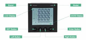 Acrel AMC72L-E4 Digital Power Meter Data Logger con Display LCD RS485 Modbus-RTU uscita analogica per 3 fasi - Product Image 3