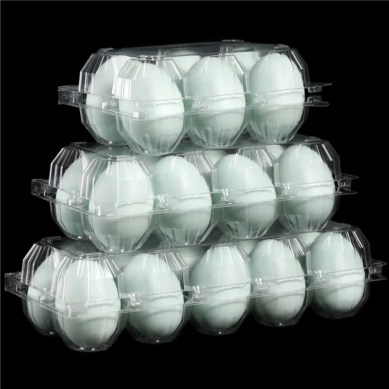 Bandeja de plástico transparente para embalaje de huevos de pollo, bandeja de plástico transparente para huevos de Mascota, 4, 6, 8, 10, 12, 15, 16, 20, 24, 30 agujeros