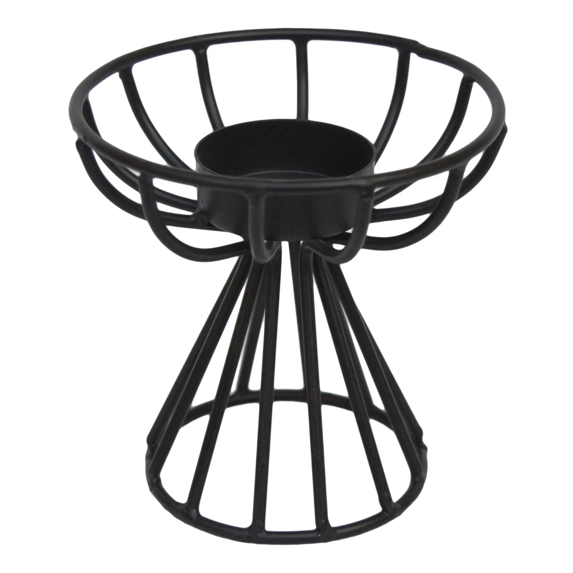 Portavelas de alambre negro para decoración, soporte de vela hecho de fábrica, decorativo, acabado de colores, t-light