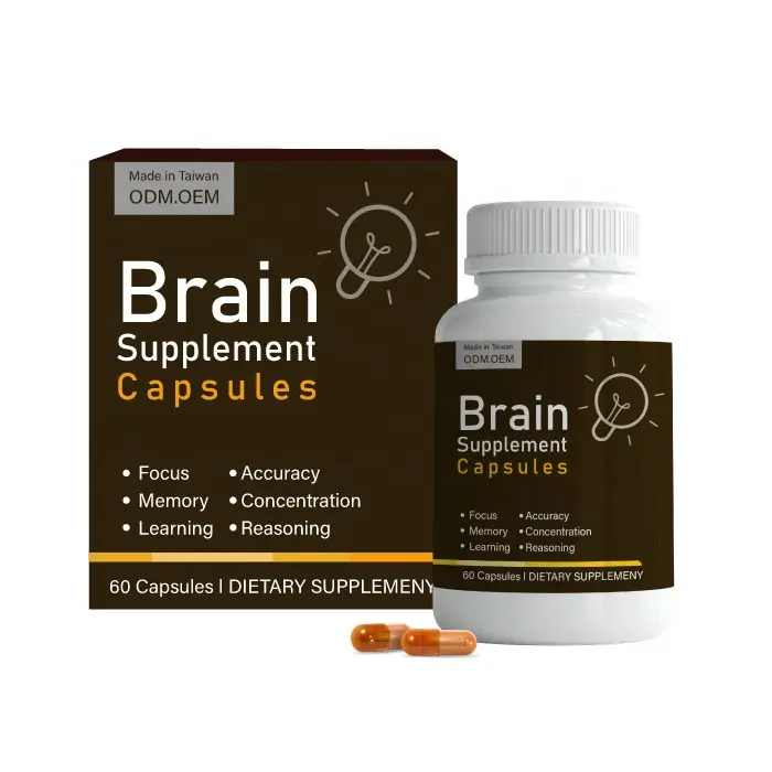 Nouveau produit de santé de qualité supérieure, supplément cérébral de 60 comptes pour hommes et femmes-Capsules pour la Concentration du cerveau et le soutien de la mémoire, 2023