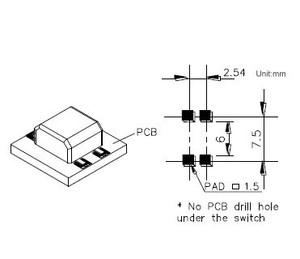 Detección de sensor de rotación vertical RBS100611T SMD en posición de 45 grados interruptor giratorio Sensor de interruptor de inclinación para dispositivos portátiles - Product Image 4