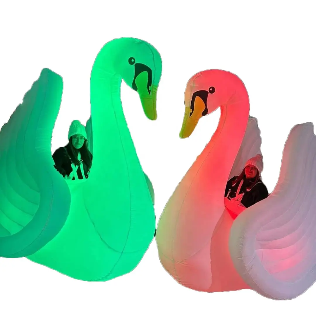 Disfraces de cisne inflable para eventos Vestido de cisne para caminar para desfiles o decoraciones al aire libre