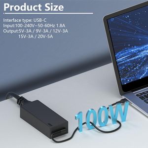 100W Laptop şarj cihazı USB-C PD güç adaptörü 100W hızlı şarj ThinkPad için Dell için Acer için HP ile OVP koruma - Product Image 4