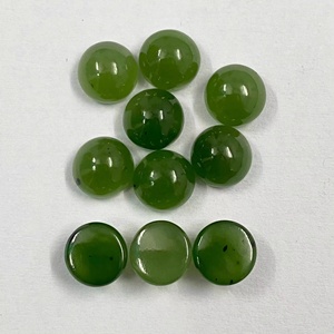Super Fine Quality Natural 9mm Nephrite <strong>Jade</strong> Round Flat Cabochons Loose Gemstones Jewelry Making From Indian Manufacturer - Product Image 5
