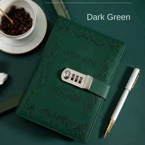 Elegantes diarios de cuaderno A5 de cuero PU con logotipo grabado con candado, perfectos para hacer diarios, tomar notas y reflexiones personales - Product Image 5