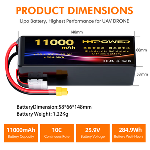 XT90 100C Drone 11000mAh 16000mah, 22000mah 27000mah 28000mah 30000mah 32Ah 35Ah 50ah 7S 35C Baterai untuk Quadcopter - Product Image 2