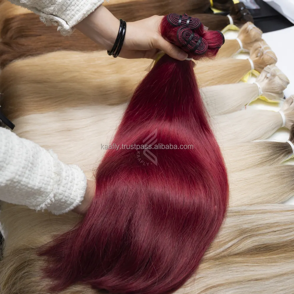 Cabelo brilhante natural da trama da tecelagem do cabelo do Borgonha, pacotes do cabelo humano do Borgonha para mulheres das cores