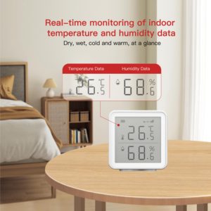 Tuya Smart Temperature <strong>Humidity</strong> Brightness <strong>Sensor</strong> Wireless Wi-Fi LED <strong>LCD</strong> <strong>Display</strong> Screen Works Smartlife App Made Durable Plastic - Product Image 3