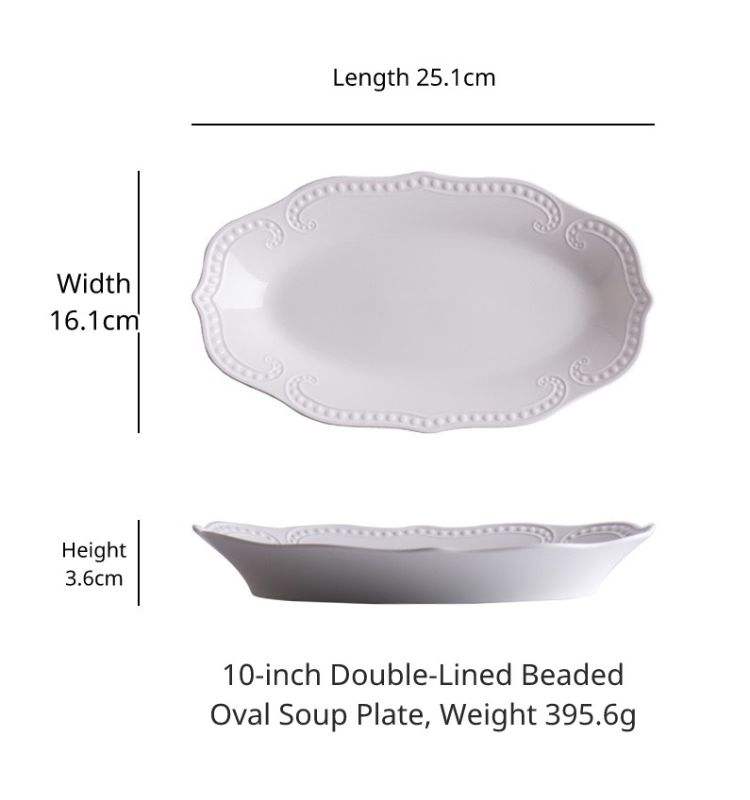 Assiette ovale de 10 pouces