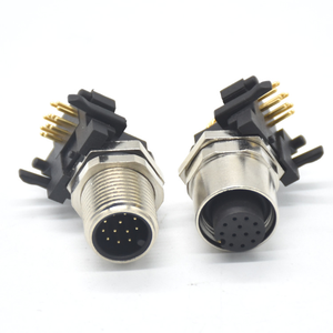 M12 nữ/nam PCB bảng điều khiển gắn kết ổ cắm 4pin/5pin hàng không cảm biến kết nối 90 độ góc bên phải thông tư không thấm nước IP67 12A - Product Image 2