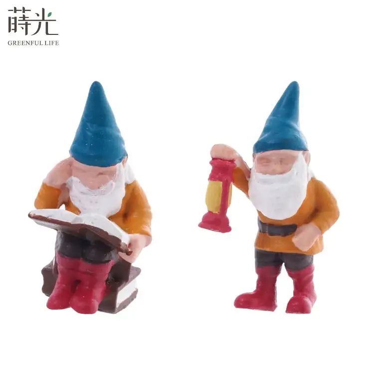 [2,9] Figuras de accesorios en miniatura de Terrario de personaje elfo hechas de resina