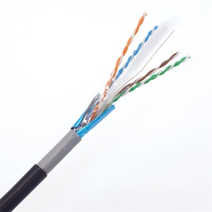 Açık Cat6 kablo FTP 0.56mm saf bakır çift ceket PVC + PE 1000ft/rulo