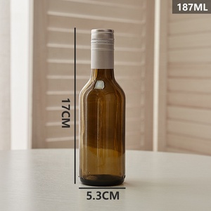 Mini 187ml Glass Clear Dark Green Refillable Empty Champagne <strong>Wine</strong> <strong>Bottles</strong> for Sustainable and Stylish Packaging - Product Image 4
