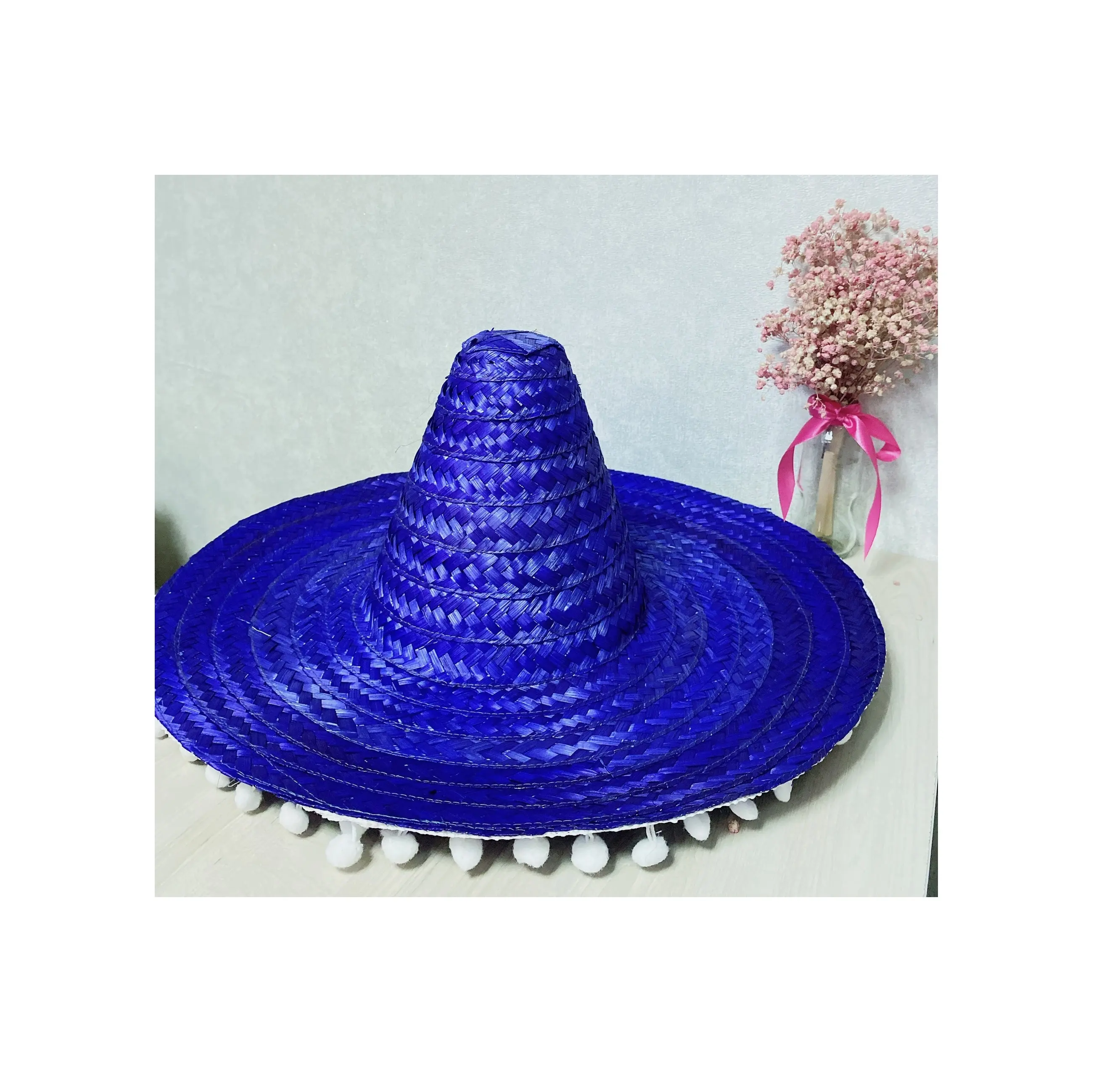 Nuevo estilo colorido Sombrero grande mexicano Sombrero de paja fiesta boda verano playa sombrero/auténtico Sombrero sombrero de paja