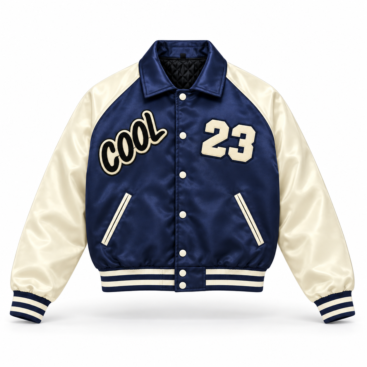 Azul marino × crema
