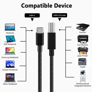 USB C yazıcı MacBook için kablo Pro hava <span class=keywords><strong>iMac</strong></span> HP Canon MIDI piyano kardeş Epson