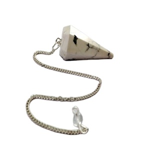 Howlite פנים reiki קריסטל מטוטלת אבני חן אבן dowsing מטוטלת עבור יכולות נפשיות