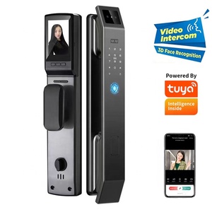 Tuya App Wifi riconoscimento facciale digitale serratura biometrica impronta digitale RFID in tempo reale Intercom Smart serratura porta con fotocamera - Product Image 1