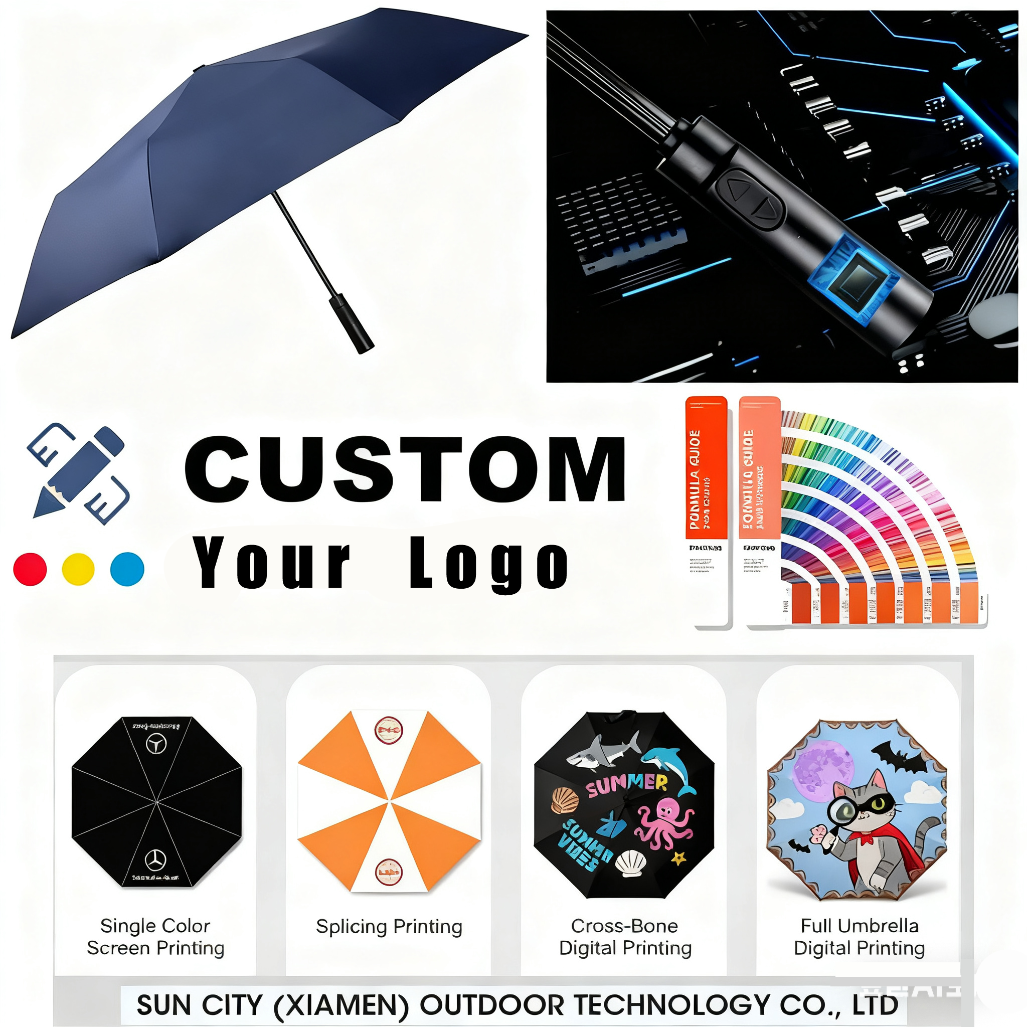 Parapluie électronique avec logo personnalisé