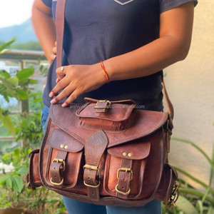 Venda quente Handmade Personalizado Mulheres Couro Genuíno Sling Bag Vintage Cabra Completa Grão De Couro Crossbody Ombro Hobo Sacos