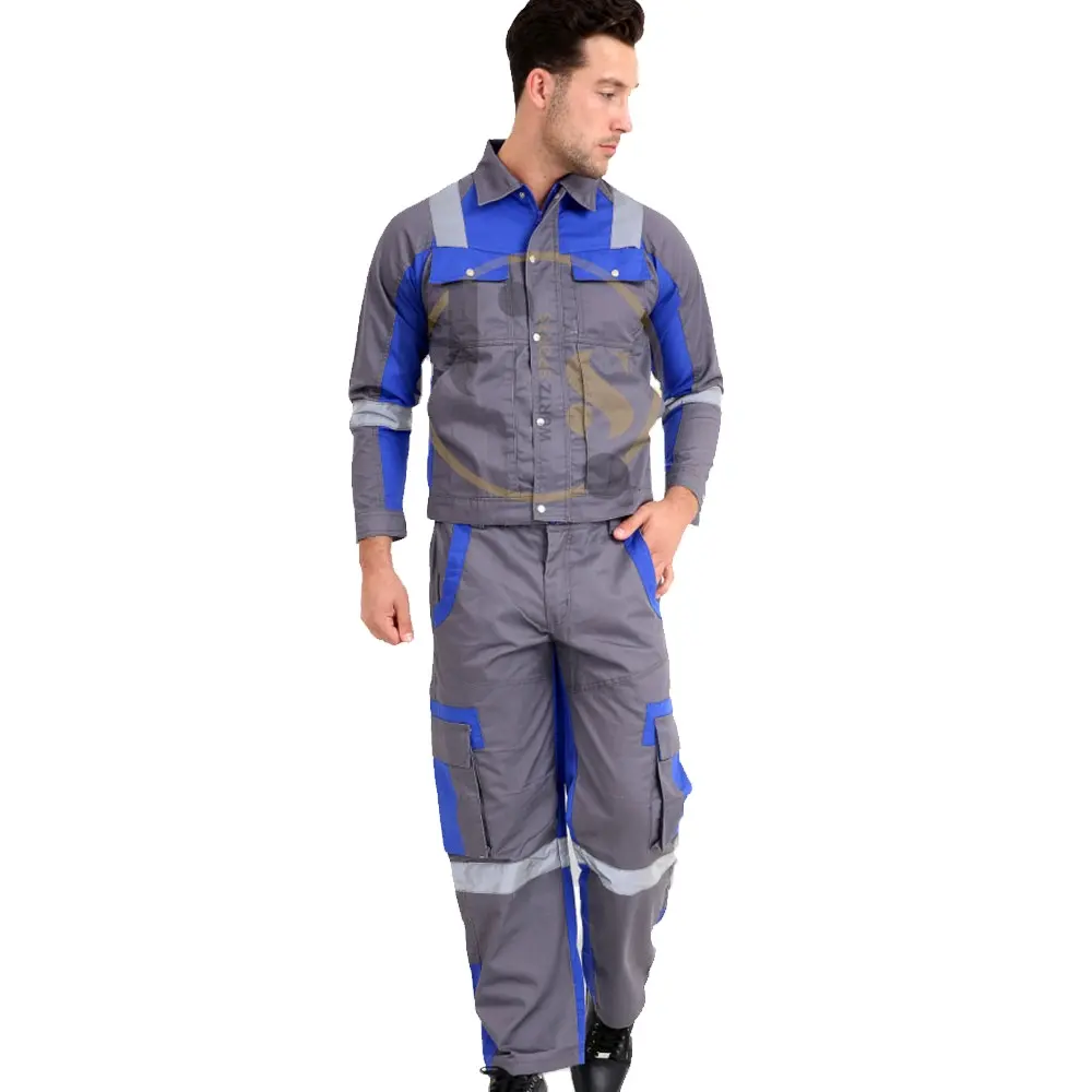 Uniforme de trabalho para a indústria da construção civil, uniforme de segurança antiestático e anti-chamas para trabalhadores de segurança geral