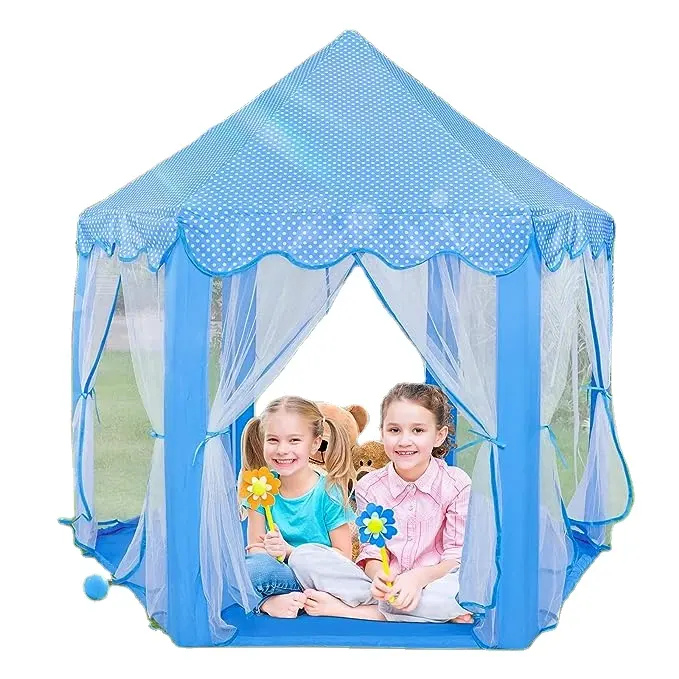Princesa Tent Girls Large Playhouse Crianças Castelo Play Tent com Star Lights Toy para Crianças Jogos Indoor /Outdoor