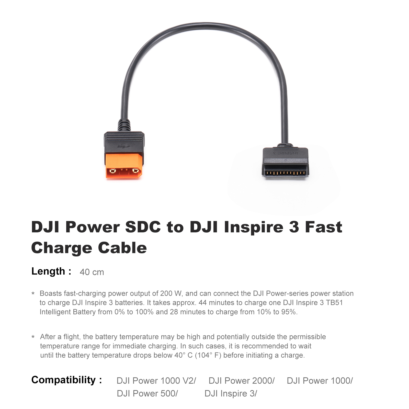 Cable de carga rápida DJ Power SDC a DJ Inspire 3
