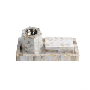 Modern Art Style Bakhoor Burner Set Mother Pearl <strong>Inlay</strong> White Color for Religious Decorative Usage Worldwide <strong>Export</strong> Available - Product Image 2