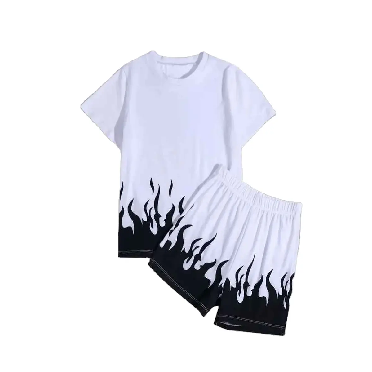 Bambini all'ingrosso vestiti per bambini maglietta per bambini a maniche corte Set di abbigliamento per ragazzi Set di pantaloncini estivi su misura di qualità in cotone primaverile