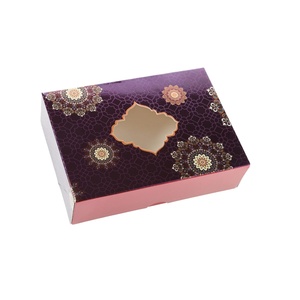 定制标志纸板甜盒包装，带透明窗盖甜点纸盒，价格便宜 - Product Image 3