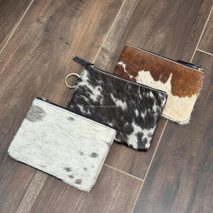 מותגים מפורסמים oem odm אישית את השיער על cowhide עור נשים רוכסן מטבע רוכסן מטהר מיני ארנק עור אמיתי עבור נשים