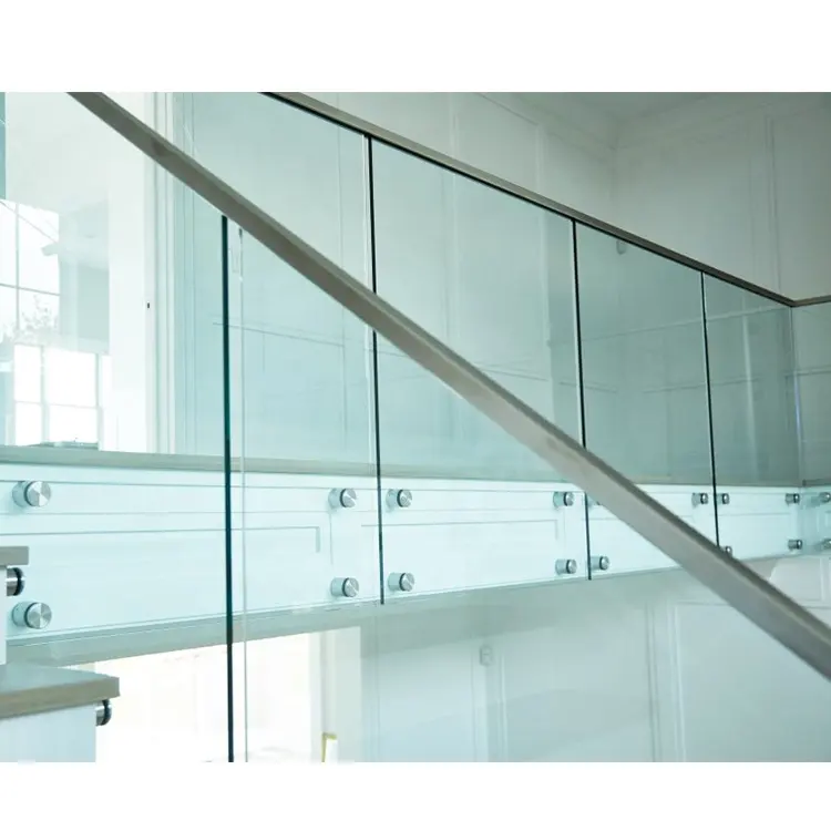 Balkon glas 12 16mm interner rahmenloser Abstands stift Außenwand deck Metall kabel geländers ysteme Verkauf Glas basis schiene