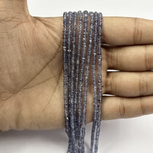 ネックレスとブレスレットを作るための3mm天然Iolite Rondelleビーズストランドファセットルース宝石ビーズサプライヤー