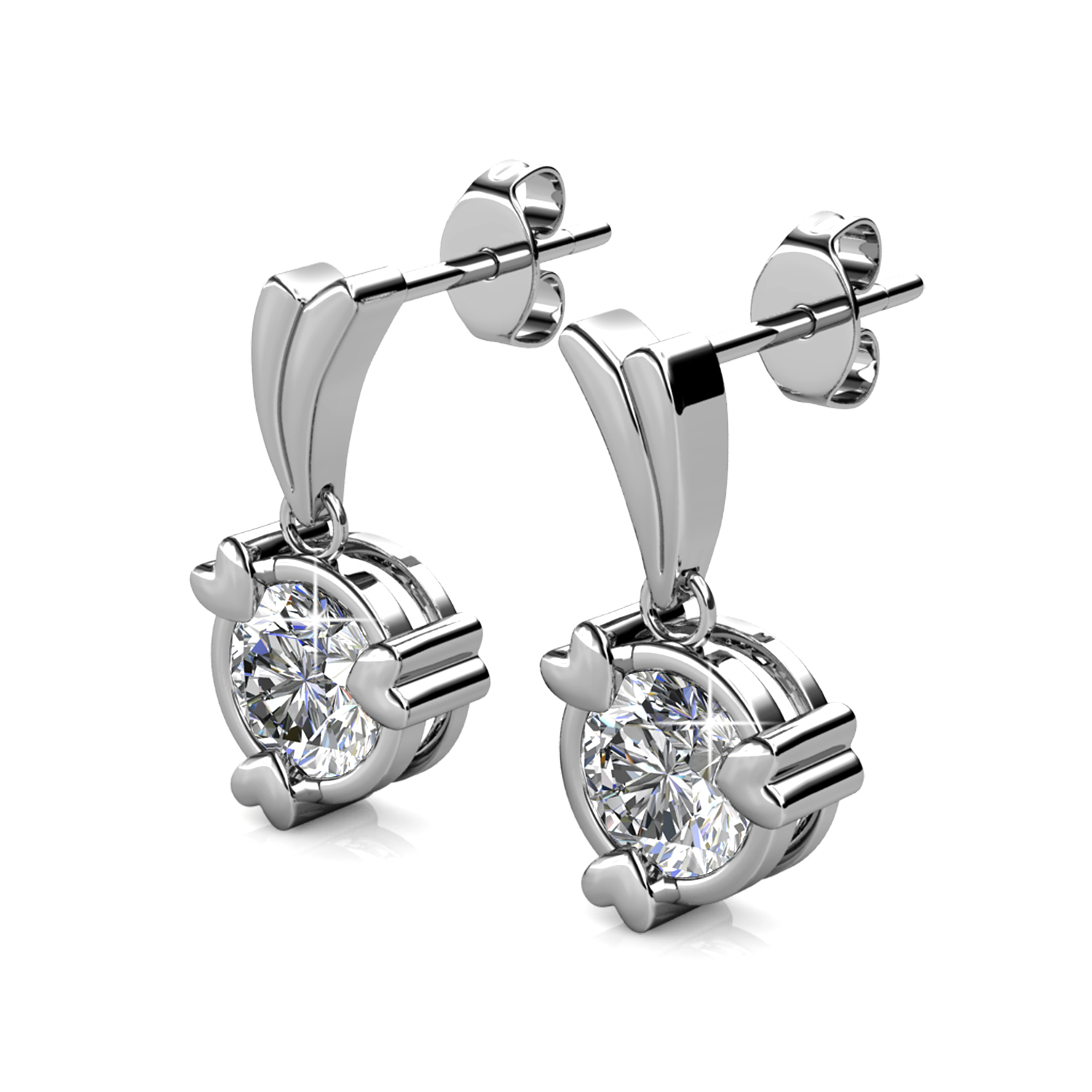 Brass 18k White Gold Plated Women Earrings