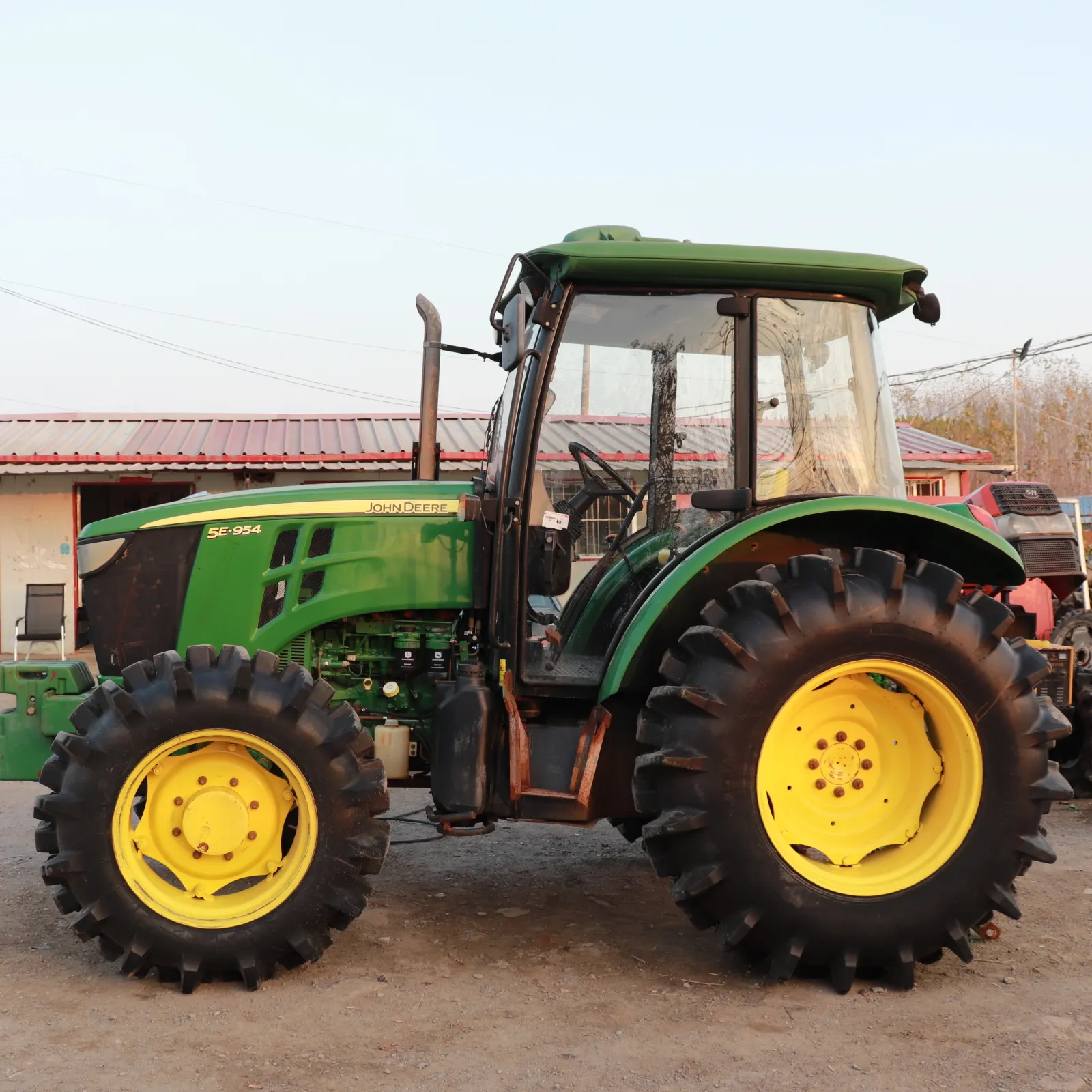 Gebrauchte/gebrauchte/neue Rad traktor 4 x4wd John 90 PS mit kleinen Mini-Kompakt lader für die Landwirtschaft und Bagger lader