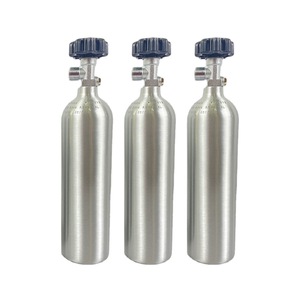 ISO7866 2L水族館植物co2シリンダーアルミCo2タンクw21.8ハンドル横バルブ