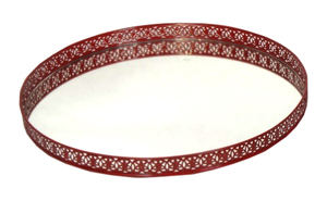 金属托盘，带侧手柄餐具托盘矩形镀银整理 - Product Image 6
