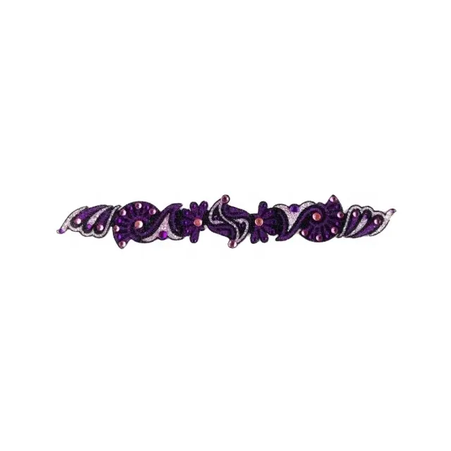 New Collection Purple And White Glitter Beaded Colourful Stone Body Art Customize Non Toxic Self Adhesive Back Tattoo Stickers