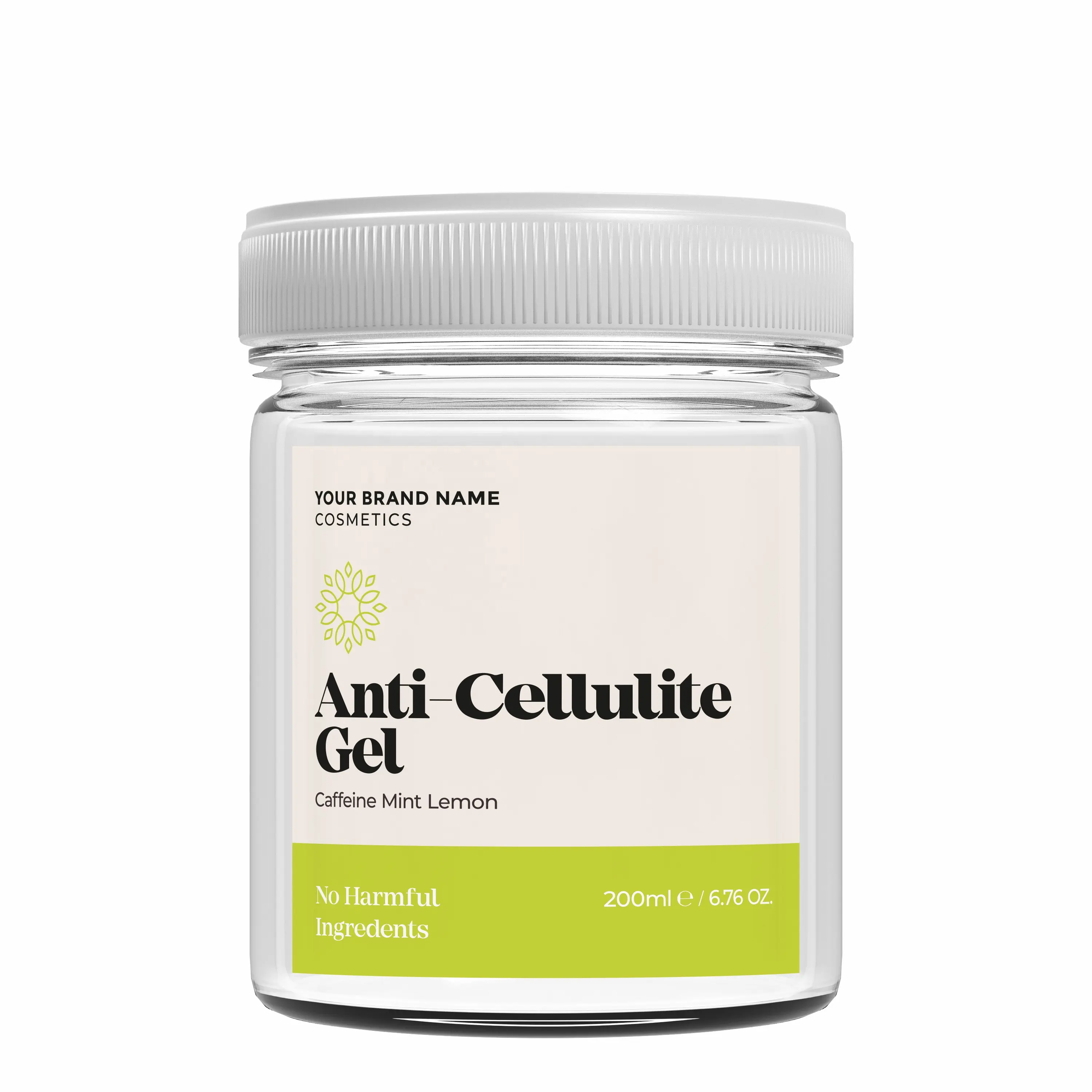 Anti Cellulite Gel Con Caffeina Menta E Limone | Prodotto Naturale | Private Label | Commercio All'ingrosso | Custom Formula | bulk