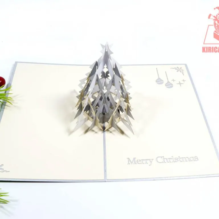 A. White Pine Tree Pop Up Card vietnamesisch Druck Kirigami-Karte 3D Grußkarte Kunsthandwerk günstiger Preis