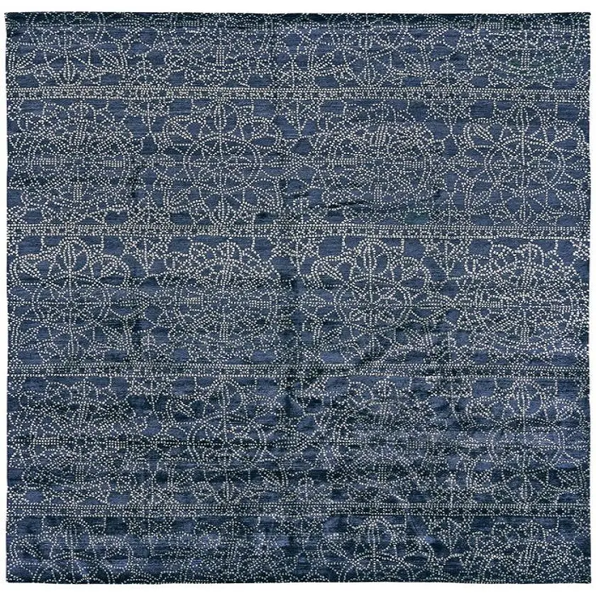 Beste Qualität 100% Seide Hand geknüpfte Teppiche für Wohnzimmer cremefarben mit blauer Farbe Futter Design Teppiche Modernes Design Custom