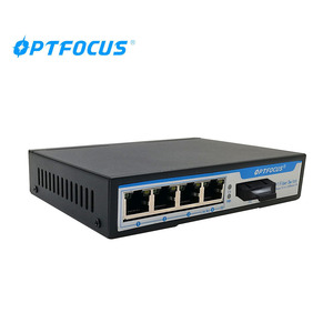 Ethernet Netlink rj45 4 <strong>port</strong> Ethernet Transmission 1port Optical Fiber Switch Mini Bridging Media Analog to <strong>IP</strong> Camera Converter - Product Image 2
