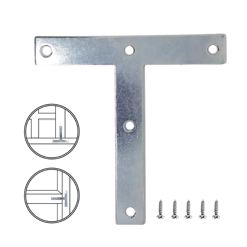 5 agujeros ángulo placa plana T soporte soportes 5 "X5" Reparar placa