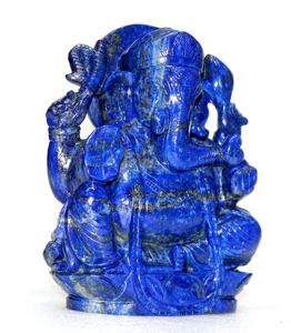 Küçük Ganesha oyma heykeli Lapis pieli Piedras Naturales ev dekor kuvars kristal yeşim şifa taşı taş heykel - Product Image 4